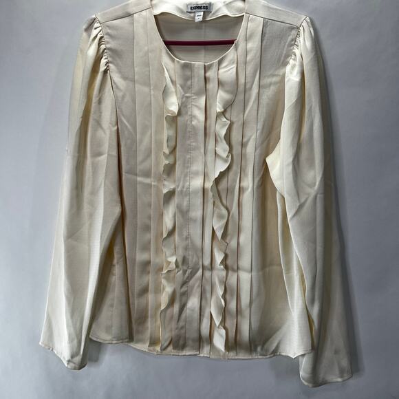 Express Tops - Express Buttonup Ruffle Blouse Size Large